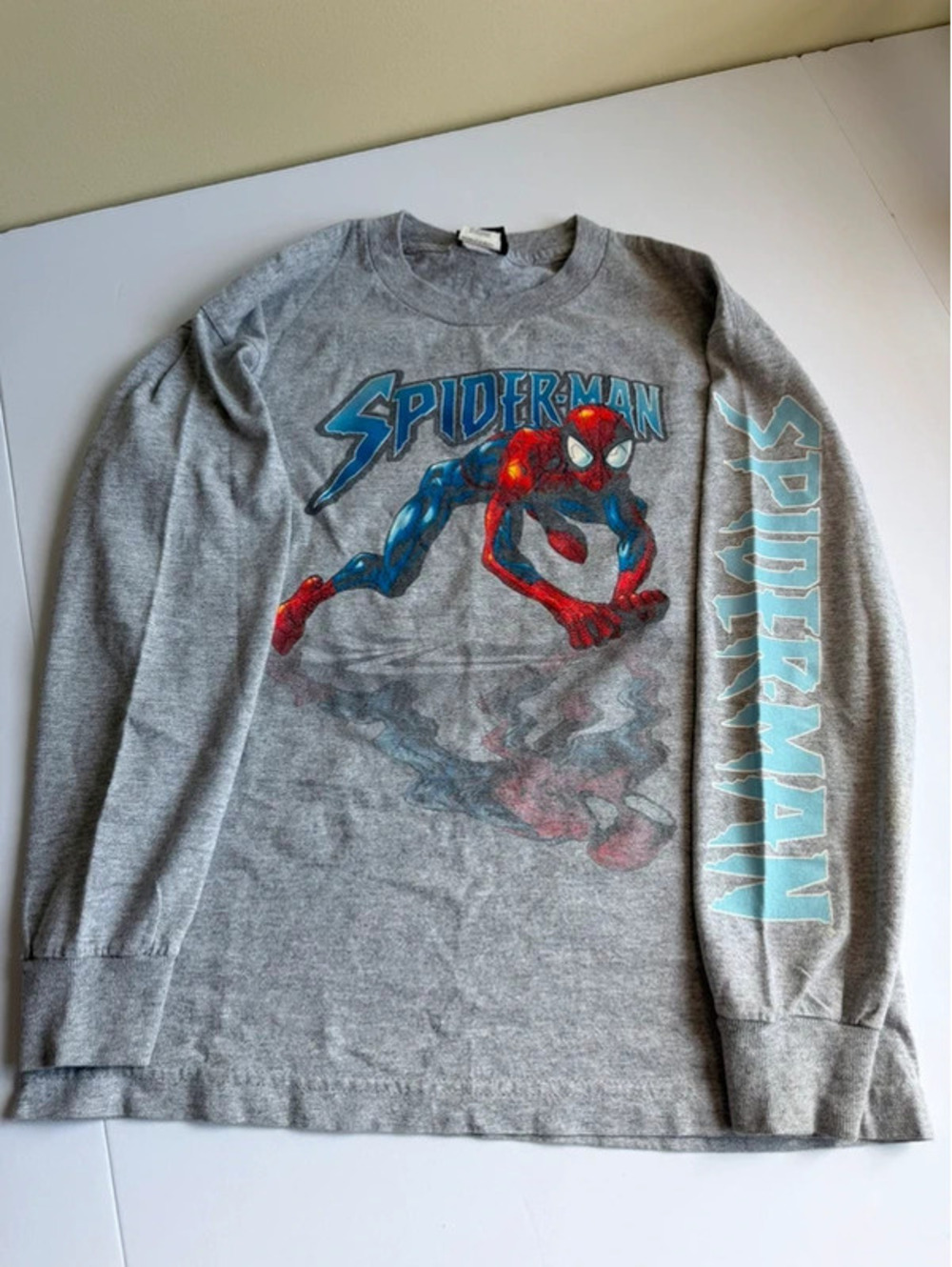 Vintage Marvel Mad Engine Youth Medium Spider-Man Long Sleeve Graphic T-Shirt